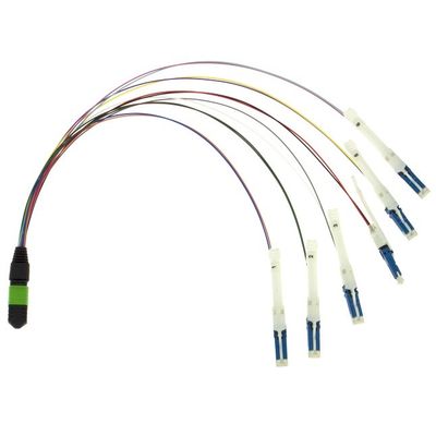SM OS2 G657A 12 Cores MPO MTP to CS Fiber Optic Patch Cable For 400G Data Center